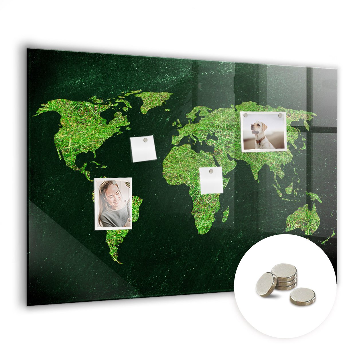 Coloray Glazen Magneetbord - Magnetisch Bord Verse groenten - 100x70 cm - Veelkleurig Magneetbord - Magnetic Board - Keuken Decoratie