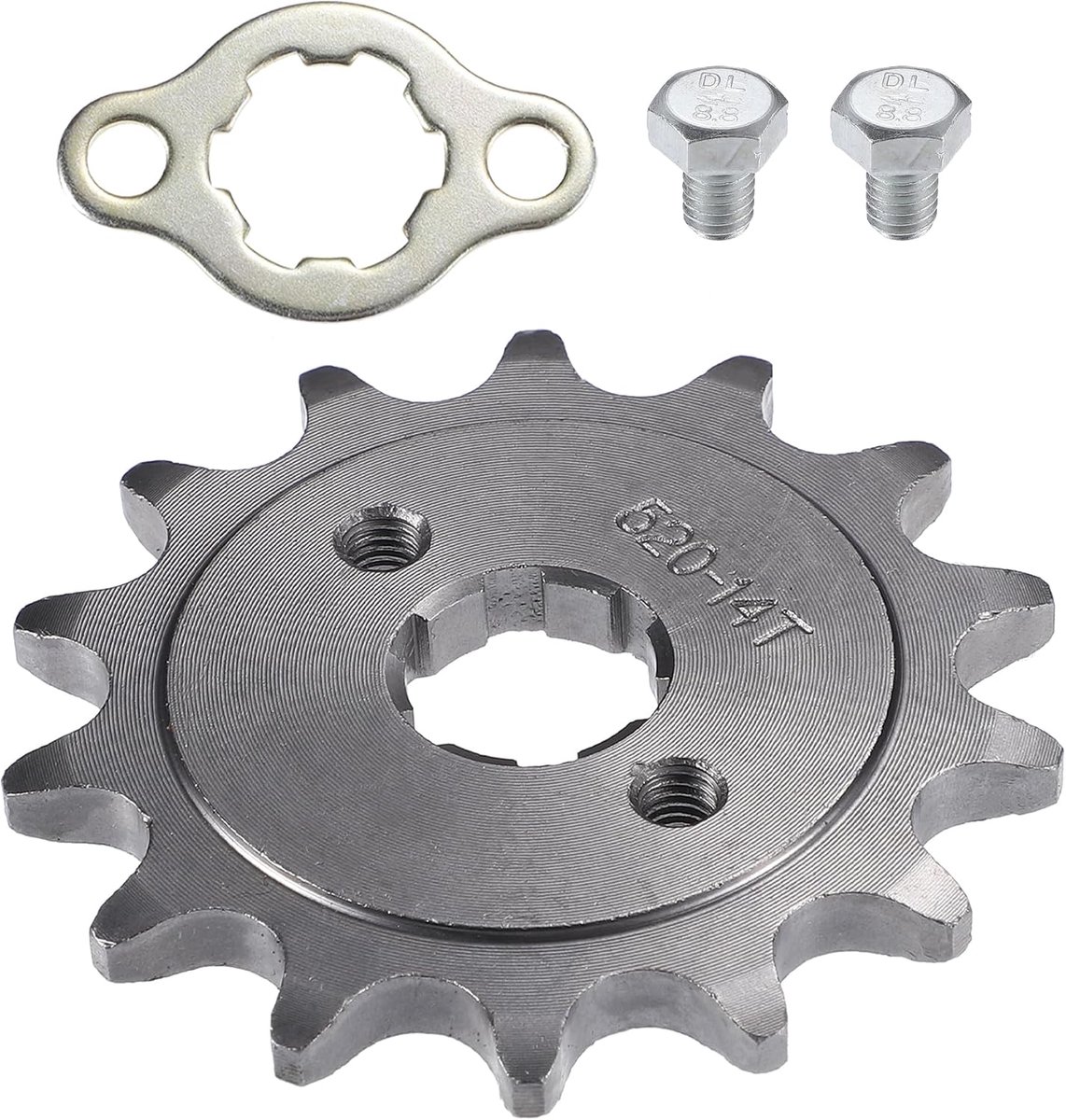 SnelShoppen - Motor Voorverzet Set 520 Style 14T 20mm ID - Titanium Metaal - Geschikt voor Motorcrossfietsen, ATV, Go-Kart, Quad - Duurzaam en Roestvr