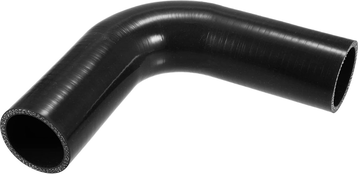 A ABSOPRO Universal 45mm 1.77" ID 90 Degree Car Coupler Silicone Hose Black - ShopVlot