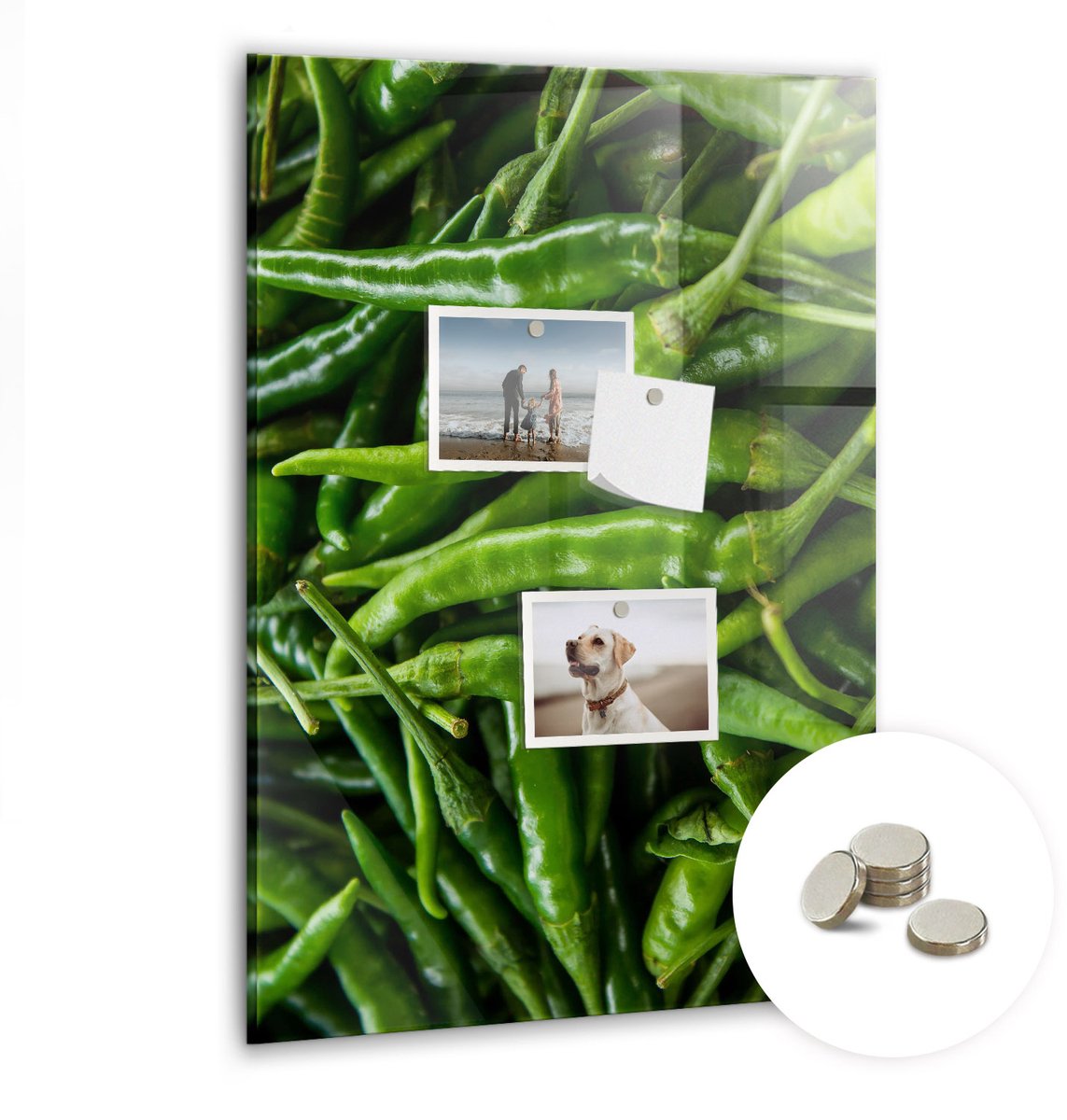 Coloray Glazen Magneetbord - Magnetisch Bord Chocoladerepen - 40x60 cm - Groente Magneetbord - Magnetic Board - Wanddecoratie