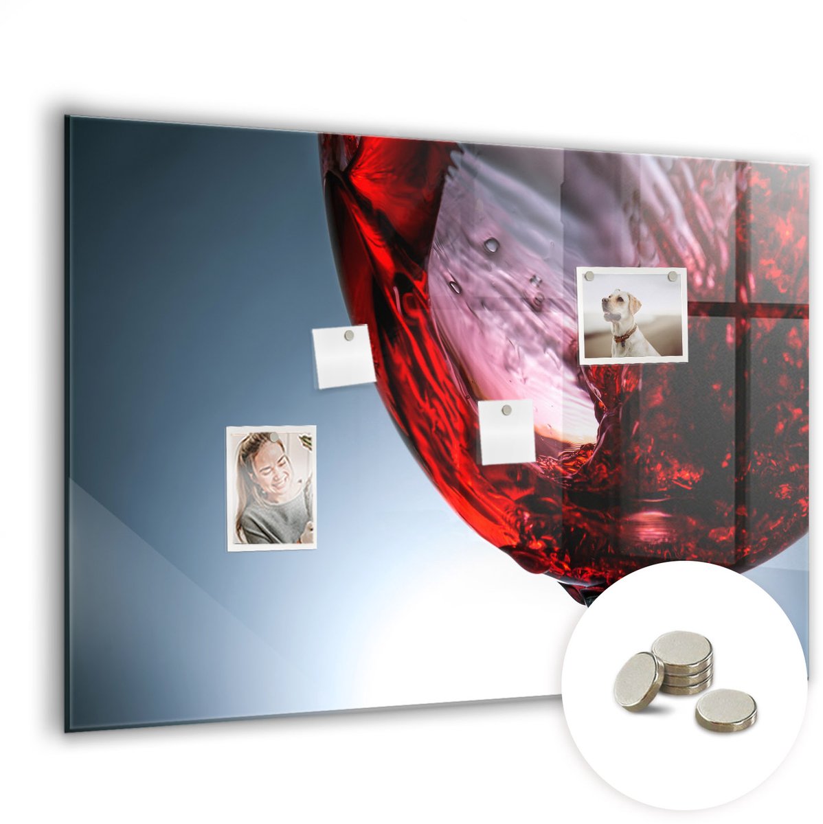 Coloray Glazen Magneetbord - Magnetisch Bord Koffiebonen - 100x70 cm - Rood Magneetbord - Magnetic Board - Keuken Decoratie