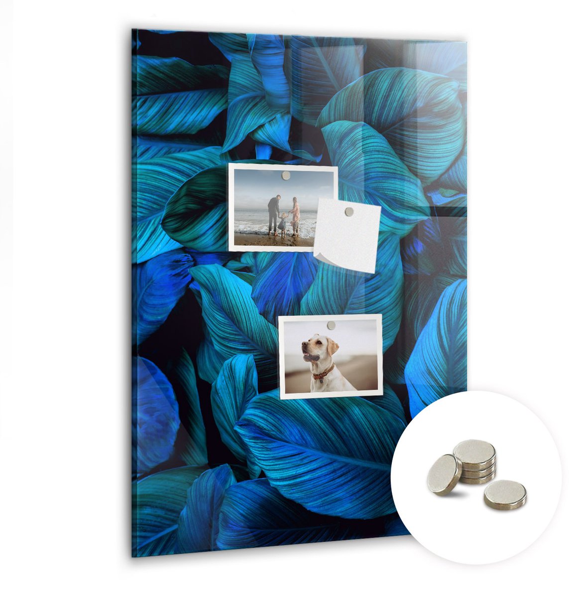 Coloray Glazen Magneetbord - Magnetisch Bord Marmerkunst - 40x60 cm - Blauw Magneetbord - Magnetic Board - Magnetisch Wandbord