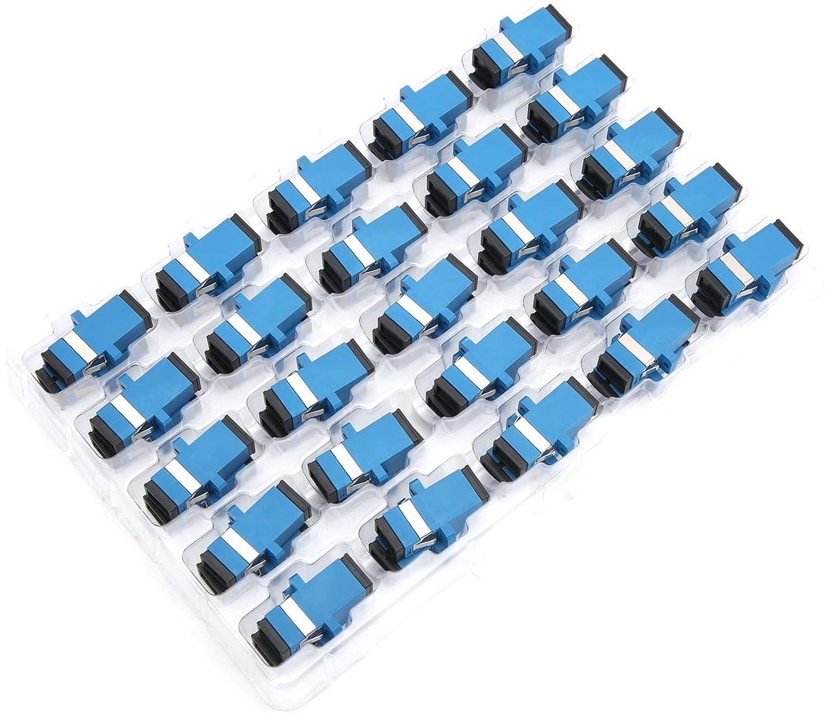 SnelShoppen - SC-SC Coupler, Fiber Optic Coupler, 50 Stuks, SC-SC Flens, SC Fiber Optic Adapter, Connector Adapter, Voor Industrie & Audio Kabels