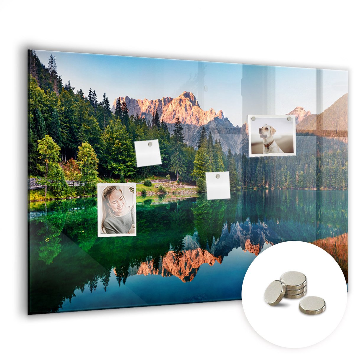 Coloray Glazen Magneetbord - Magnetisch Bord Concrete wereldkaart - 100x70 cm - Veelkleurig Magneetbord - Magnetic Board - Magneetbord Design