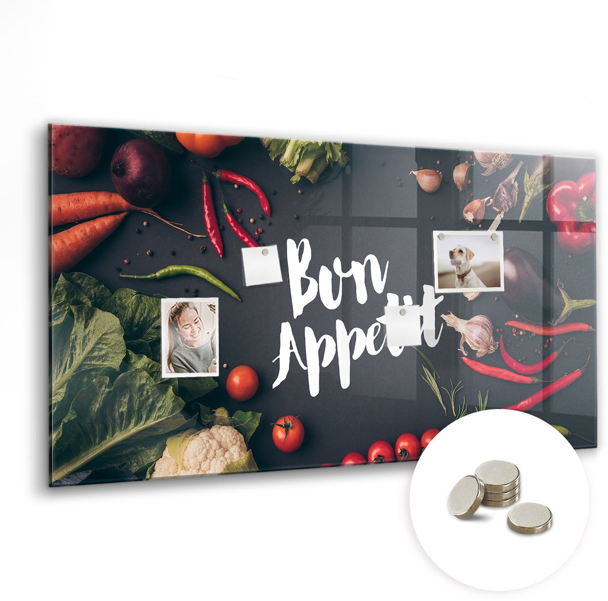Coloray Glazen Magneetbord - Magnetisch Bord Kookplank - 120x60 cm - Veelkleurig Magneetbord - Magnetic Board - Glazen Magneetbord