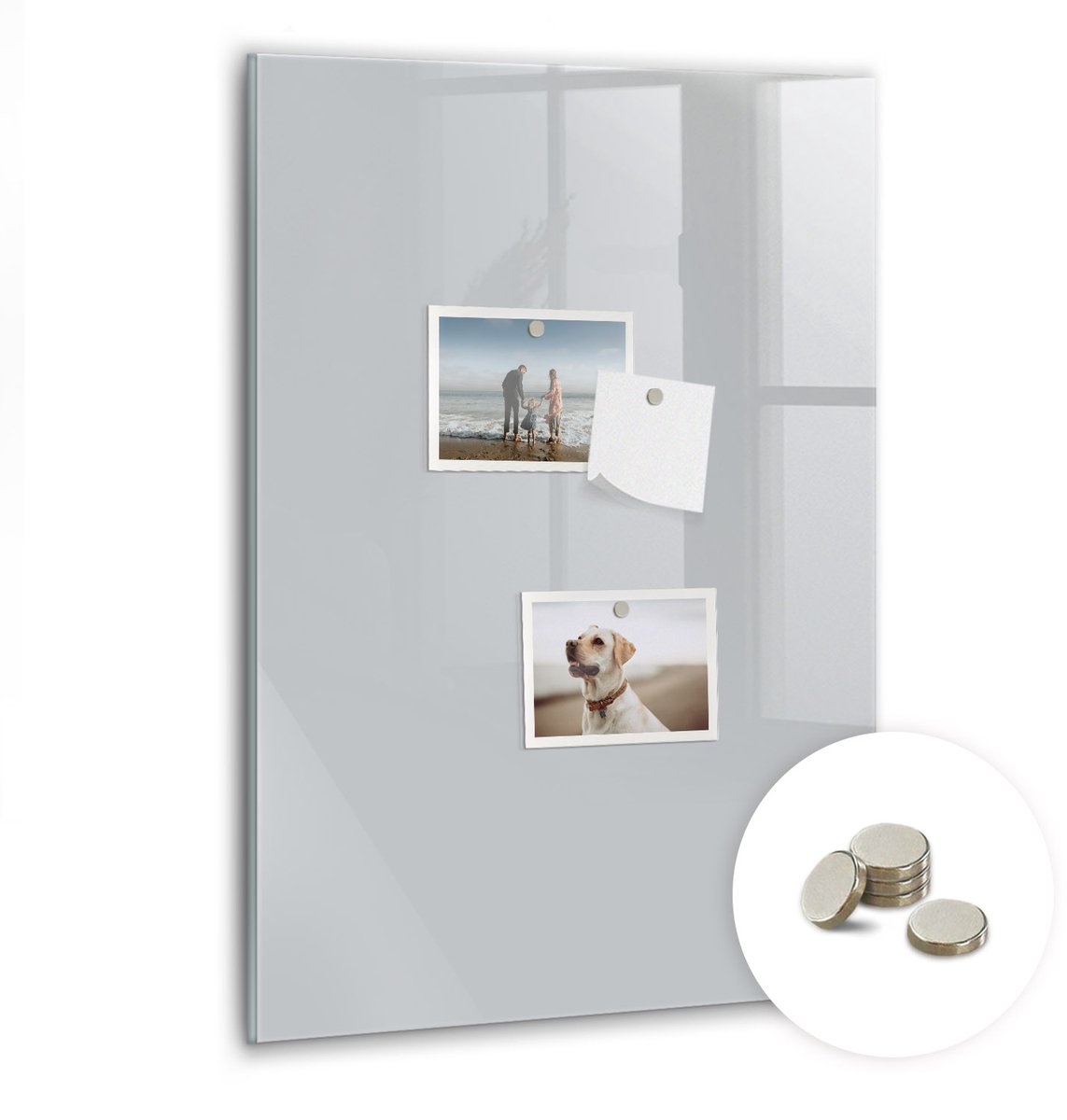 Coloray Glazen Magneetbord - Magnetisch Bord Goudgele kleur - 40x60 cm - Lichtgrijs Magneetbord - Magnetic Board - Magneetbord Design