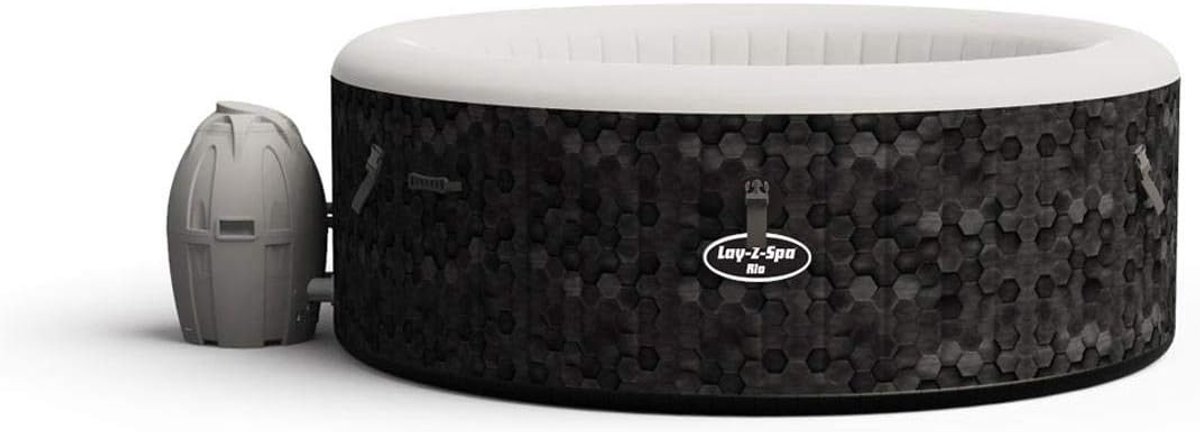 SnelShoppen - Lay-Z-Spa Rio Opblaasbare Hot Tub met 140 AirJet Massage Systeem, 4-6 Persoon, Geometrisch Design, Freeze Shield Technologie, Perfect vo