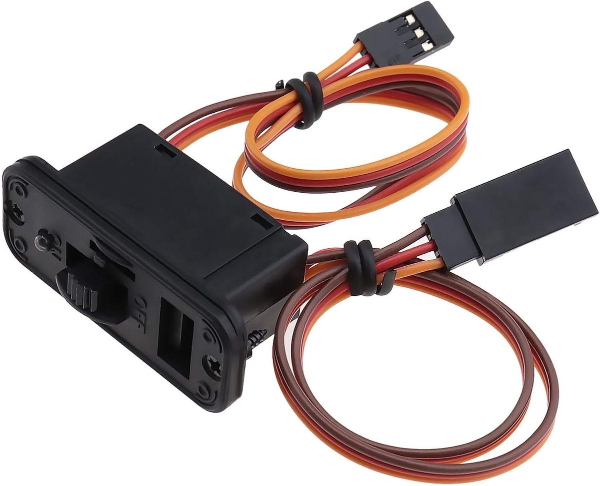 RC ontvanger schakelaar LED 3-weg - batterij aan/uit schakel kabel - met 3 pin JR Futaba connector - ShopVlot