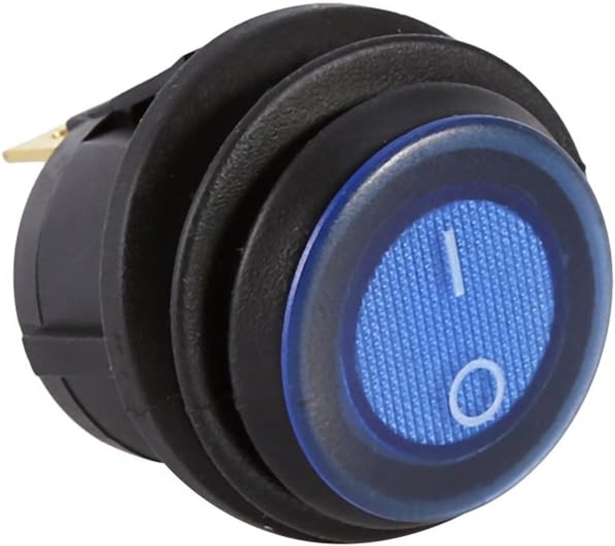 SnelShoppen - Bar Rocker Schakelaar 12V LED Punt Licht Auto Boot Rond Rocker ON/OFF SPST Blauwe Schakelaar 2 Polig voor LED Verlichting