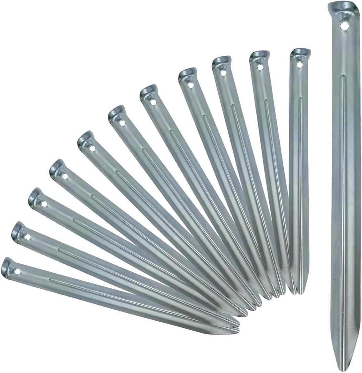Tent Haringen Set - Grondankers Outdoor - Kamperen Tuin Strand - V-Profiel Ontwerp - 30 cm 12 Stuks - Zwart