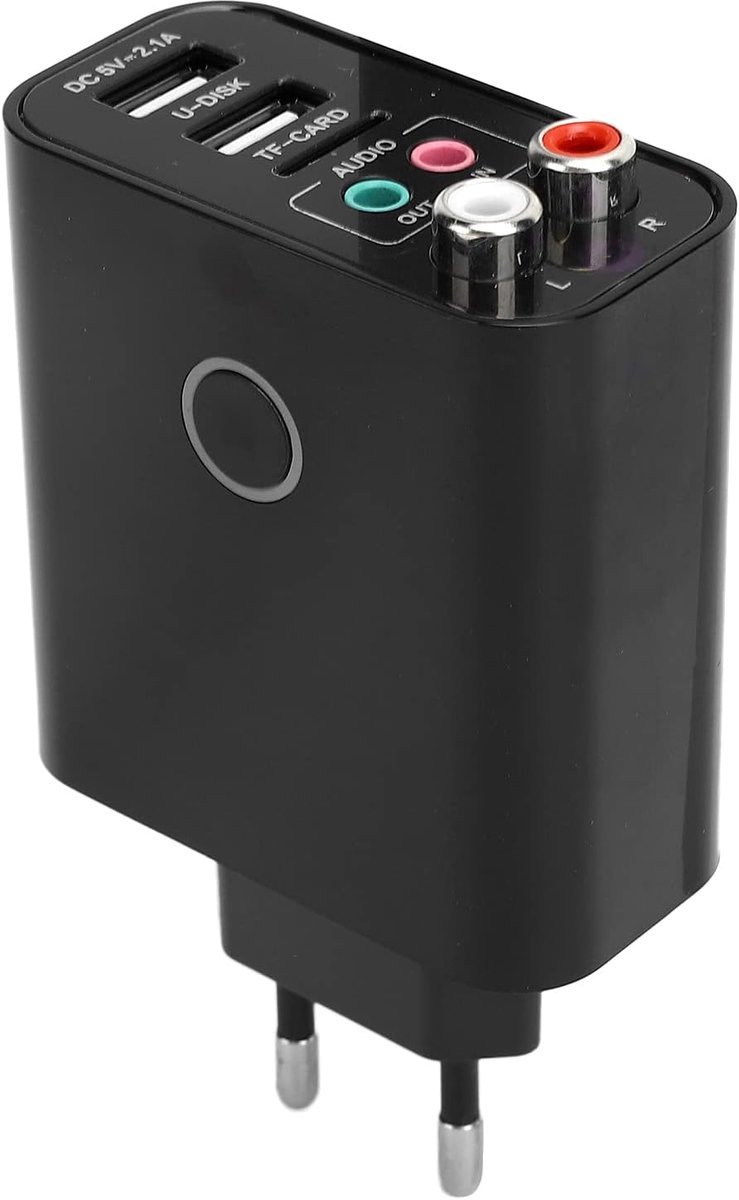 SnelShoppen - FM Transmitters 2 in 1 Bluetooth 5.0 Ontvanger en Zendapparaat met APP Controle, Draadloze Audio Adapter voor Thuisgebruik en Op Reis (E