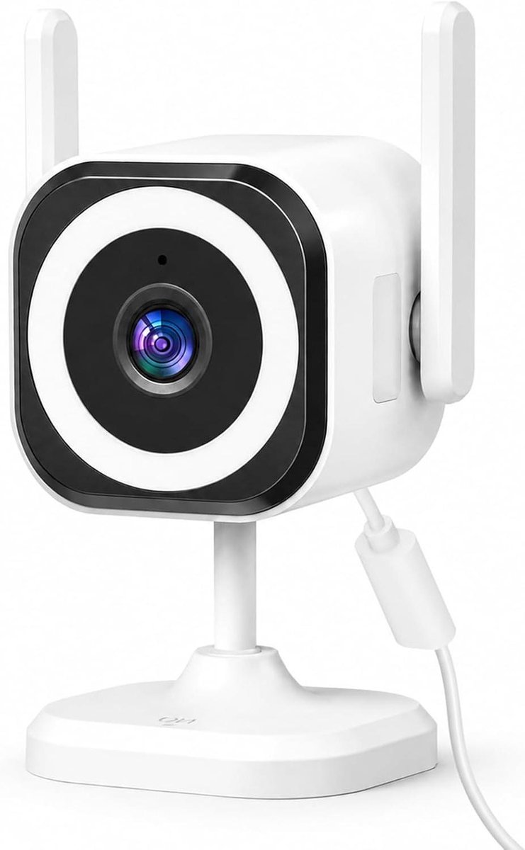 Beveiligingscamera Binnen Buiten - WIFI Camera - Huis Bewaken - 2K Ultra HD Resolutie - IP66 Waterdicht - Zwart