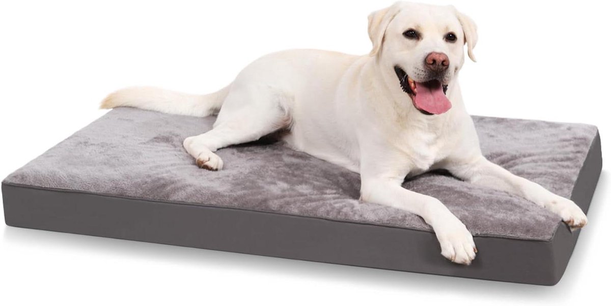 Hondenmand - Huisdier Mand - Comfortabel Rusten - Orthopedische Ondersteuning - 88 x 55 cm - Grijs