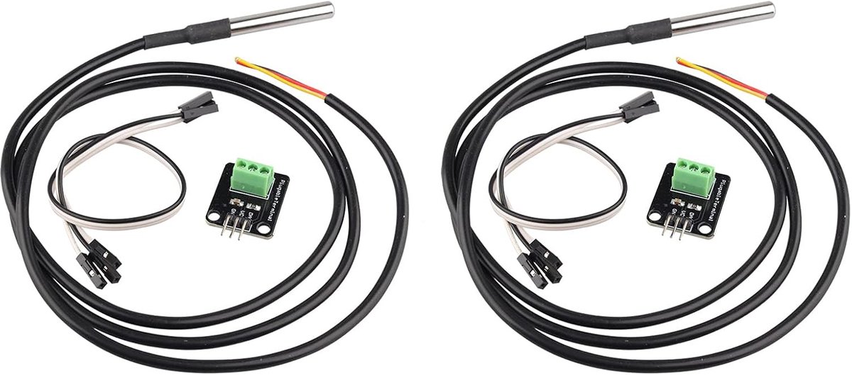 SnelShoppen - 2 Stuks 18B20 Temperatuursensor Module Kit Waterdicht Elektronische Module Compatibel met Arduino - Voor Precisie Temperatuurmeting - Be