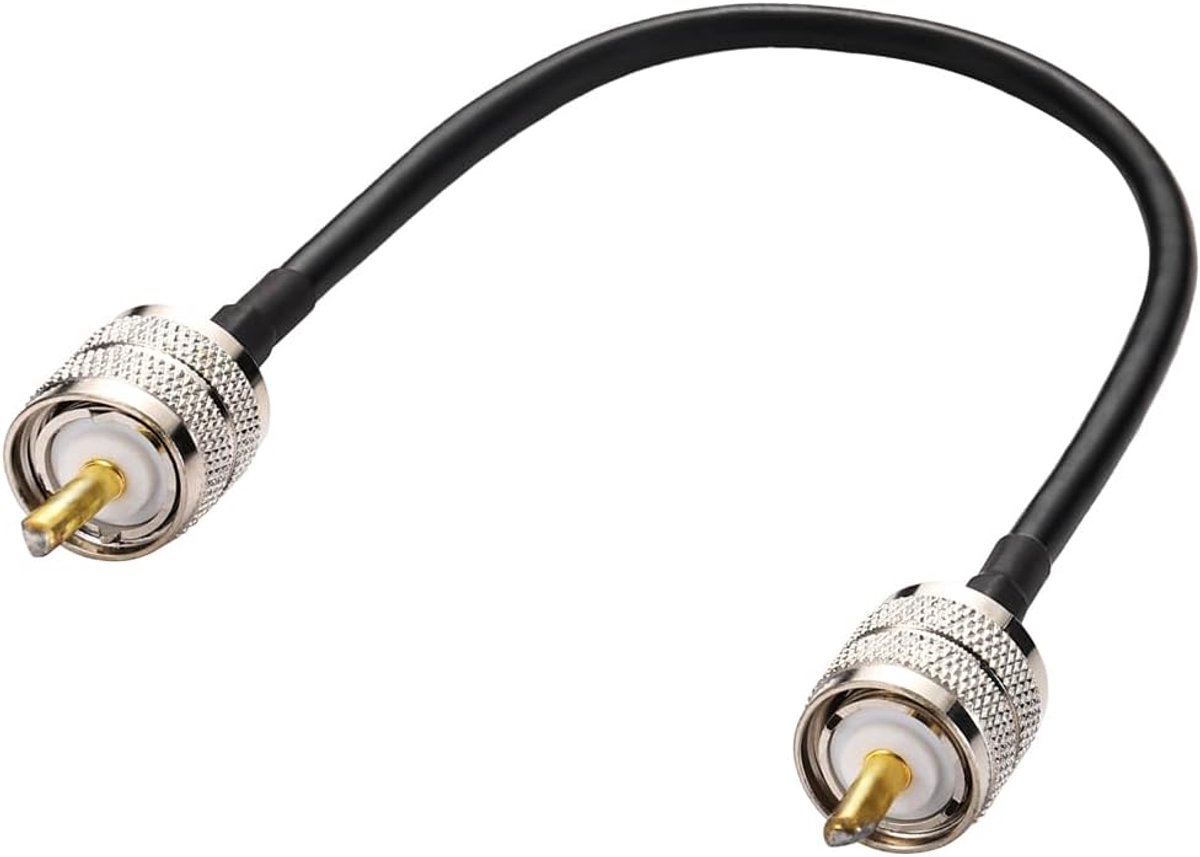SnelShoppen - Coaxkabel UHF Male PL-259 naar UHF Male PL-259 30 cm Flexibele RG58 met 50 Ohm Impedantie voor HAM Radio, Antenne Analyzer, Dummy Load e
