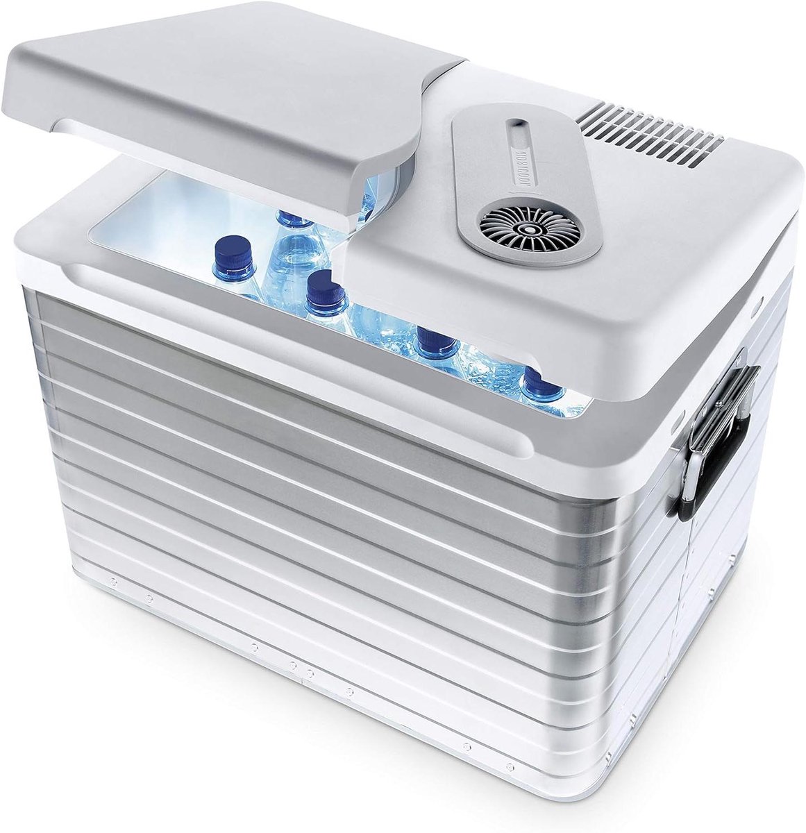 Elektrische Koelbox - Camping Koeler - Dranken Koelen - Aluminium Behuizing - 39 Liter - Zilver