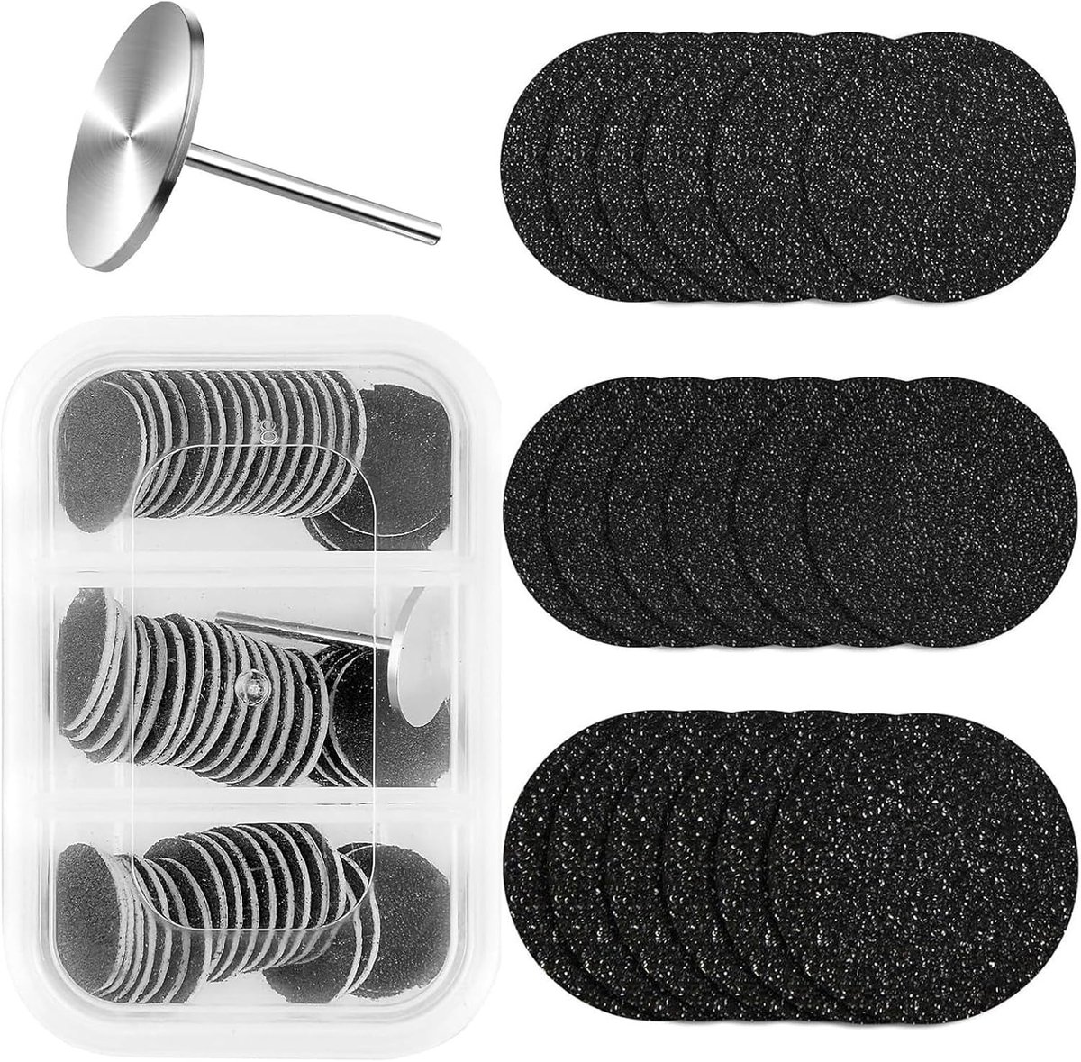 60 Stuks Schuurpapier voor Voeten, Schuurdisc voor Pedicure, Perfect voor Elektrische Eeltverwijderaar en Voetverzorging (φ25mm)