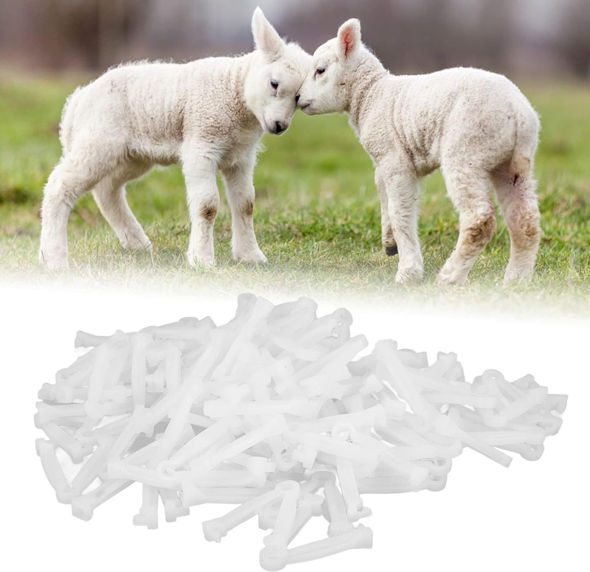 SnelShoppen - 100 Stuks Wegwerp Navelstreng Klemmen, Witte Klemmen voor Dieren, Puppy's, Kittens en Koeien, Noodgeboorte Benodigdheden, Hoogwaardig PV
