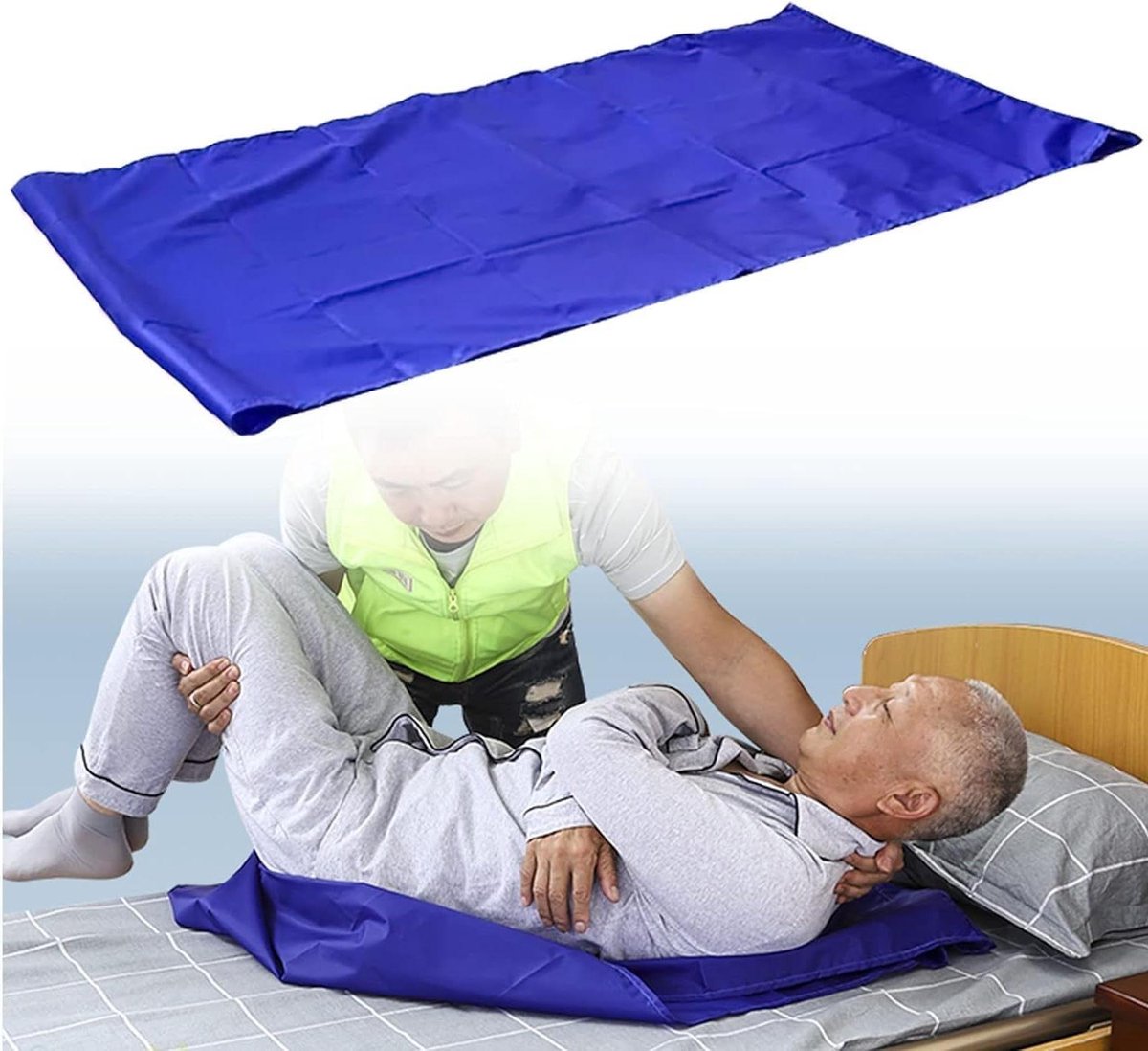 Herbruikbaar Glijlaken - Positioneringskussen Patiënt - Patiënt Verplaatsen - Zacht Glijvlak - 98cm x 76cm - Wit