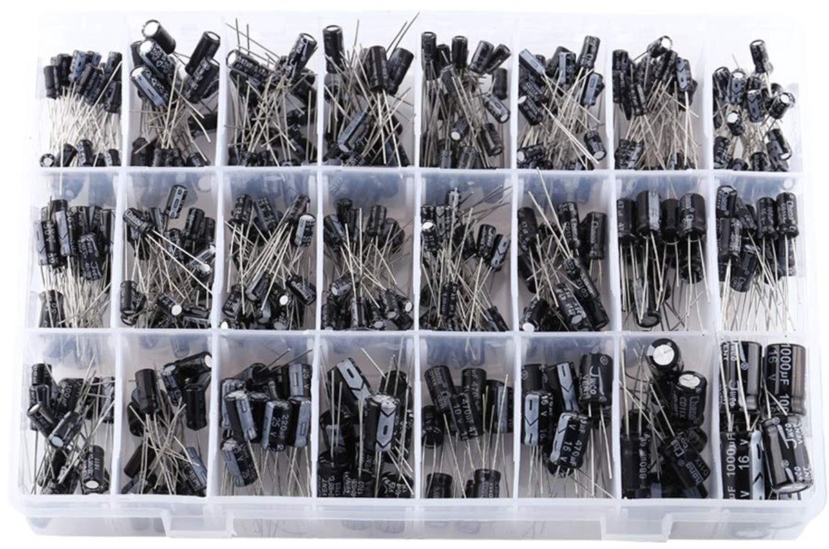 Electrolytische condensator set 500 stuks - 24 waarden - aluminium - ideaal voor elektronica hobbyisten - ShopVlot
