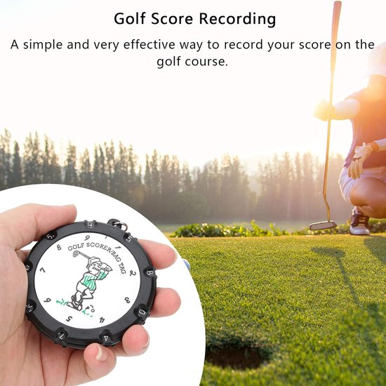 SnelShoppen - 2 Stuks Golf Score Counters Draagbare Stroke Counter Dubbelzijdig 18 Holes Golf Scorer Golf Accessoire met Sleutelhanger van Snelshoppen — afbeelding 3