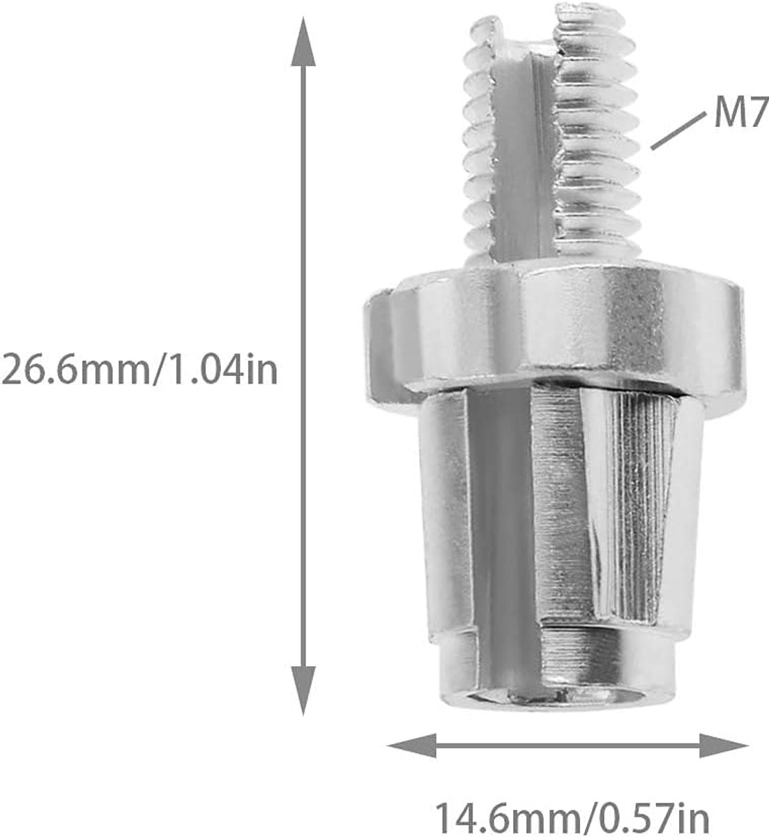 SnelShoppen - 4 Stuks M7 7mm Remhevel Afstelling Regulator Schroeven voor Fietsen, MTB, Racefietsen, Aluminium Legering, Zilver, M7x26.6x14.6mm - Lich