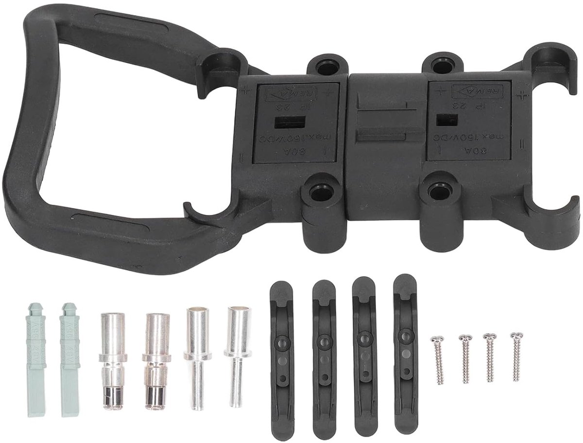 SnelShoppen - 80A Accu Oplaadconnector voor Heftruck, Voedingsconnector, Accu Stekker, Plug en Bus, Vlamvertragend PC Materiaal, Inclusief Aansluitacc