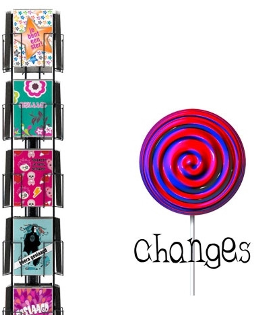 Changes 11x17cm complete serie inclusief display in bruikleen, topkaart en backcards