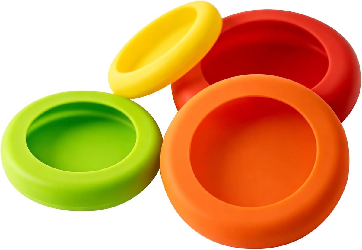 4 stuks- siliconen deksel-siliconen deksel rekbaar-siliconen deksels voor drinkglazen-siliconen deksels vershoud-herbruikbaar -Voor kopjes, glazen, mokken, koffie, bierpul -Vier maten