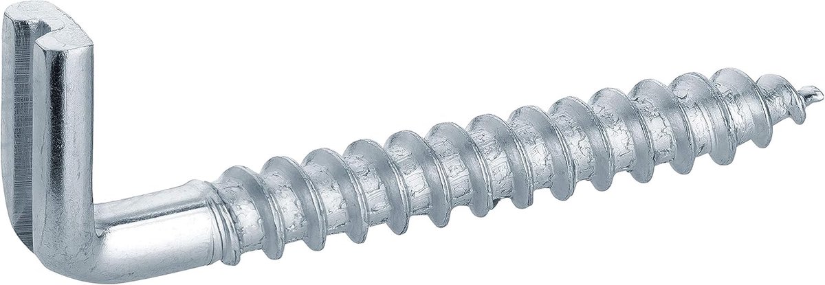 Haken recht met gleuf | 25 stuks | haakschroef gegalvaniseerd | muurhaken | draaihaken | hoog draagvermogen | 5,8 x 50 mm