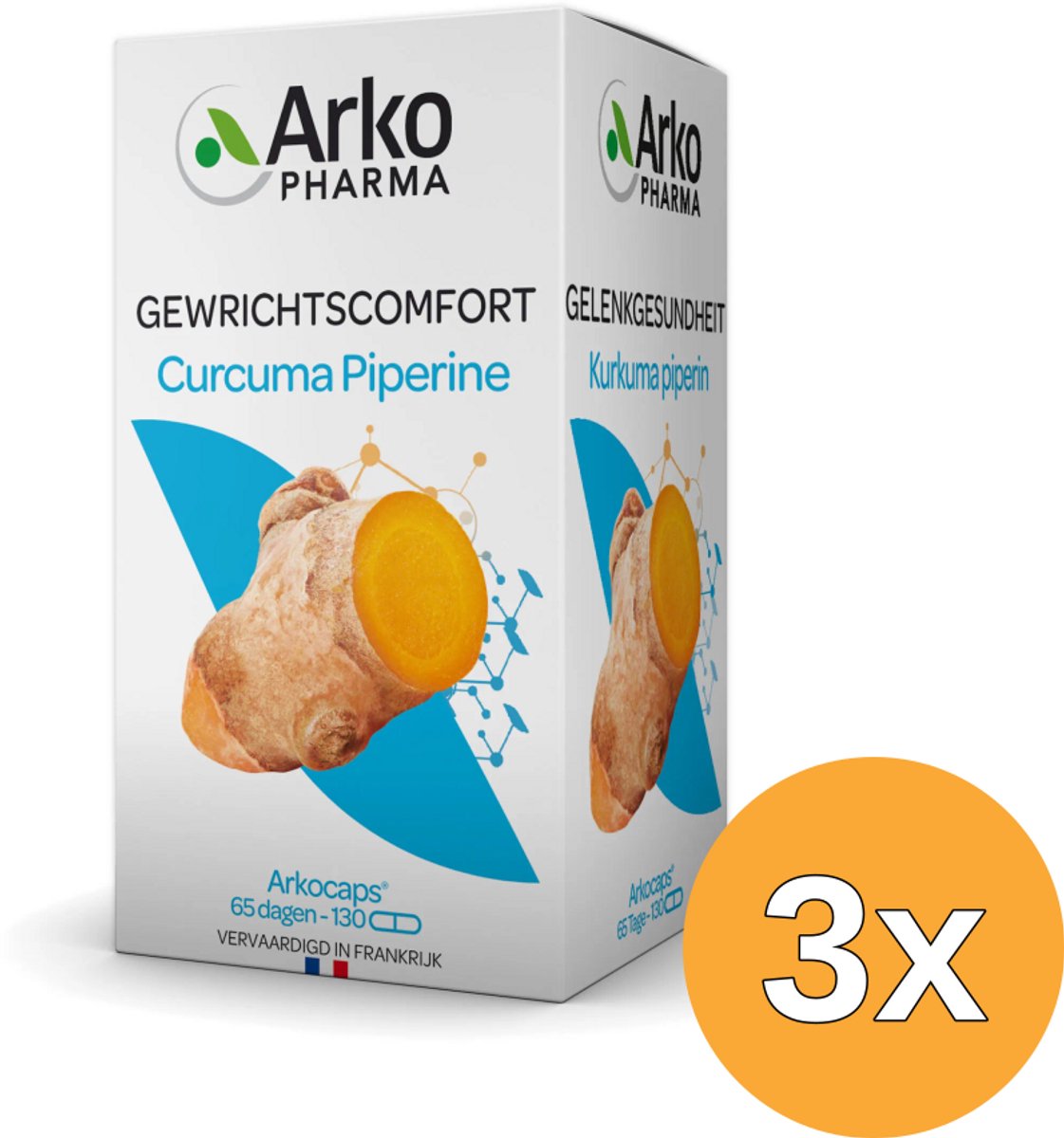3x Arkocaps Curcuma (130 capsules)