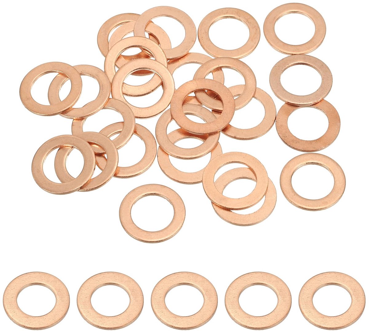Afdichtringen, M10 x 16 mm, platte sluitringen, koperen ringen, crush washer voor schroeven, bouten