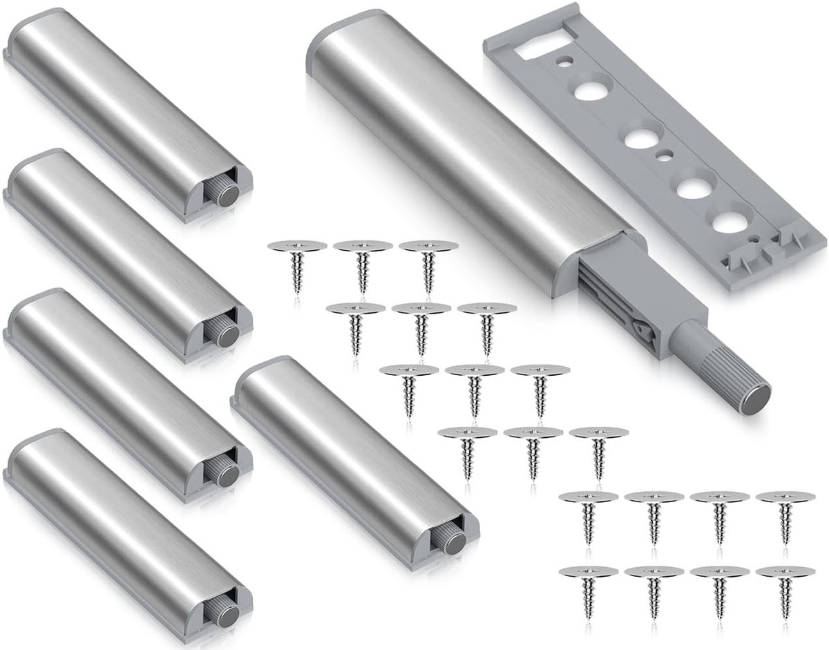 Dailygoods- Drukdeuropener Set - 5 Stuks - Kastdeurdemper - Drukknop - Ladendemper - Fittingen - Rebound Ontwerp - Deuropener