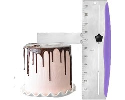 Verstelbare Gladstrijker - Fondant Schraper - Taart Decoratie Soepeler - Taartspatel - Cake Schraper - Versier Gereedschap - Glad Strijken Van Cake En Taart - Geschikt Voor Glazuur, Frosting En Crèmeranden