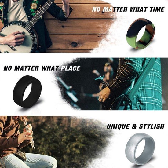 Siliconen Trouwring voor Mannen en Vrouwen Betaalbare Rubberen band, 7 stuks, 5 stuks en enkele stuks — afbeelding 4