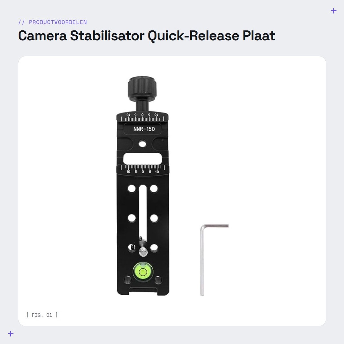 Dailygoods- Camera Stabilisator 150mm - Quick-Release Plaat - Nodal Slide - DSLR Statief - Monopod - Antislipschroeven - Camerarail
