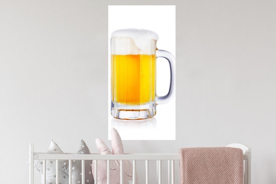 Stickers muraux - Film autocollant - Chope de bière sur fond blanc - 40x80 cm - Film adhésif - Stickers muraux chambre enfant - Papier peint autocollant - Papier peint autocollant - Film autocollant