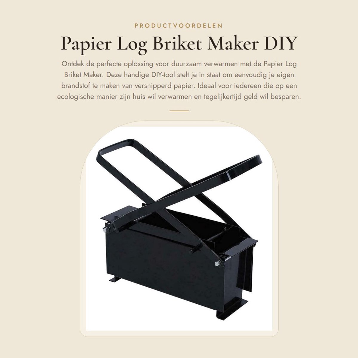 Dailygoods- Briketmaker Heavy Duty - DIY Papier Log Maker - Recycle Krant Briket Maker - Baksteen Maker - Thuis Verwarming Tool - Ijzer Constructie - Briketpers