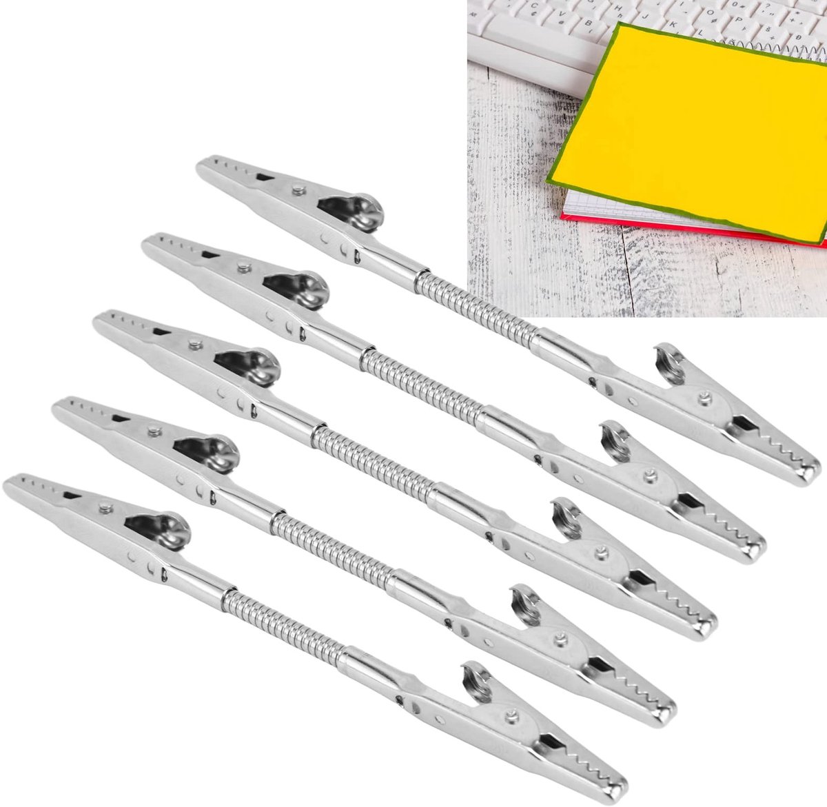 Dailygoods- Alligator Clip Stevig Metaal - Dubbele Kop - Memo Clips - Sterke Clip - Duurzaam - Hoogwaardige Kwaliteit - Memoclips