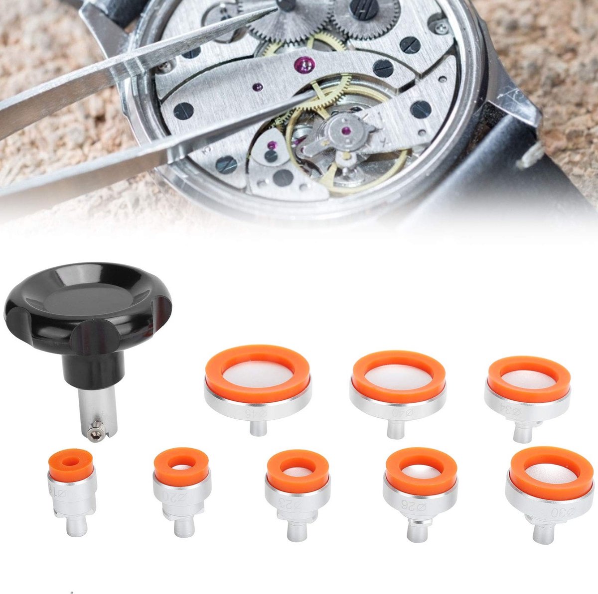 Dailygoods- Horloge Opener Professionele Tool - Horloge Reparatie - Zuignap - Rubberen Cover - 8 Dies - Schokbestendig - Horloge Gereedschap
