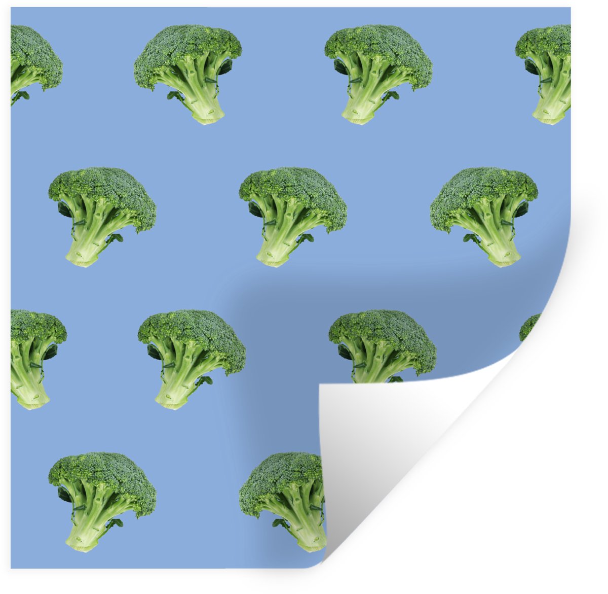 Muurstickers - Sticker Folie - Groente - Broccoli - Patronen - 120x120 cm - Plakfolie - Mu