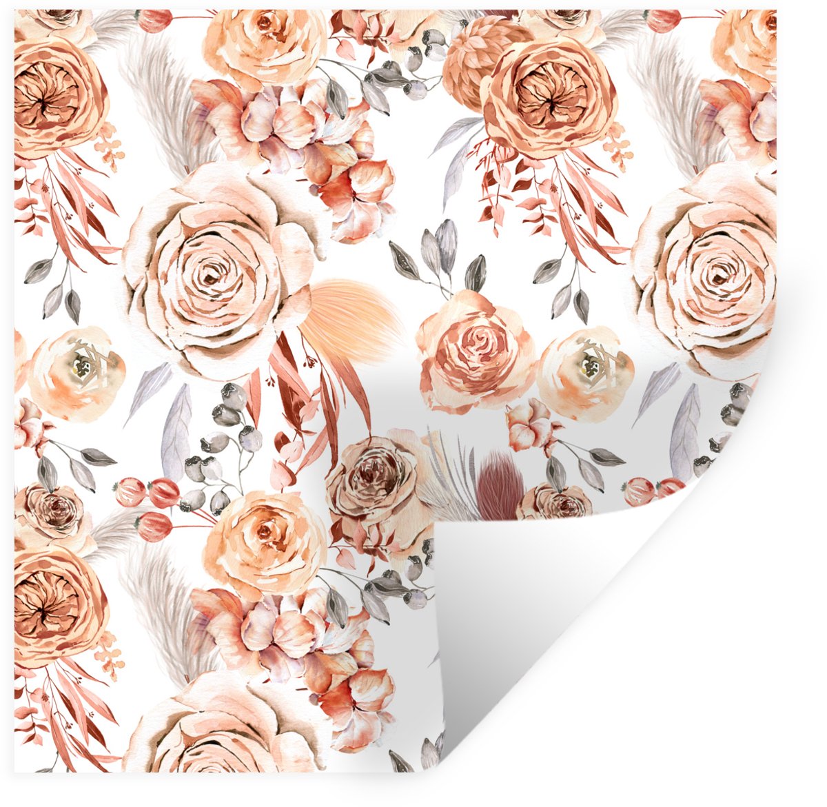 Muurstickers - Sticker Folie - Bloemen - Bohemian - Patroon - 50x50 cm - Plakfolie - Muurs