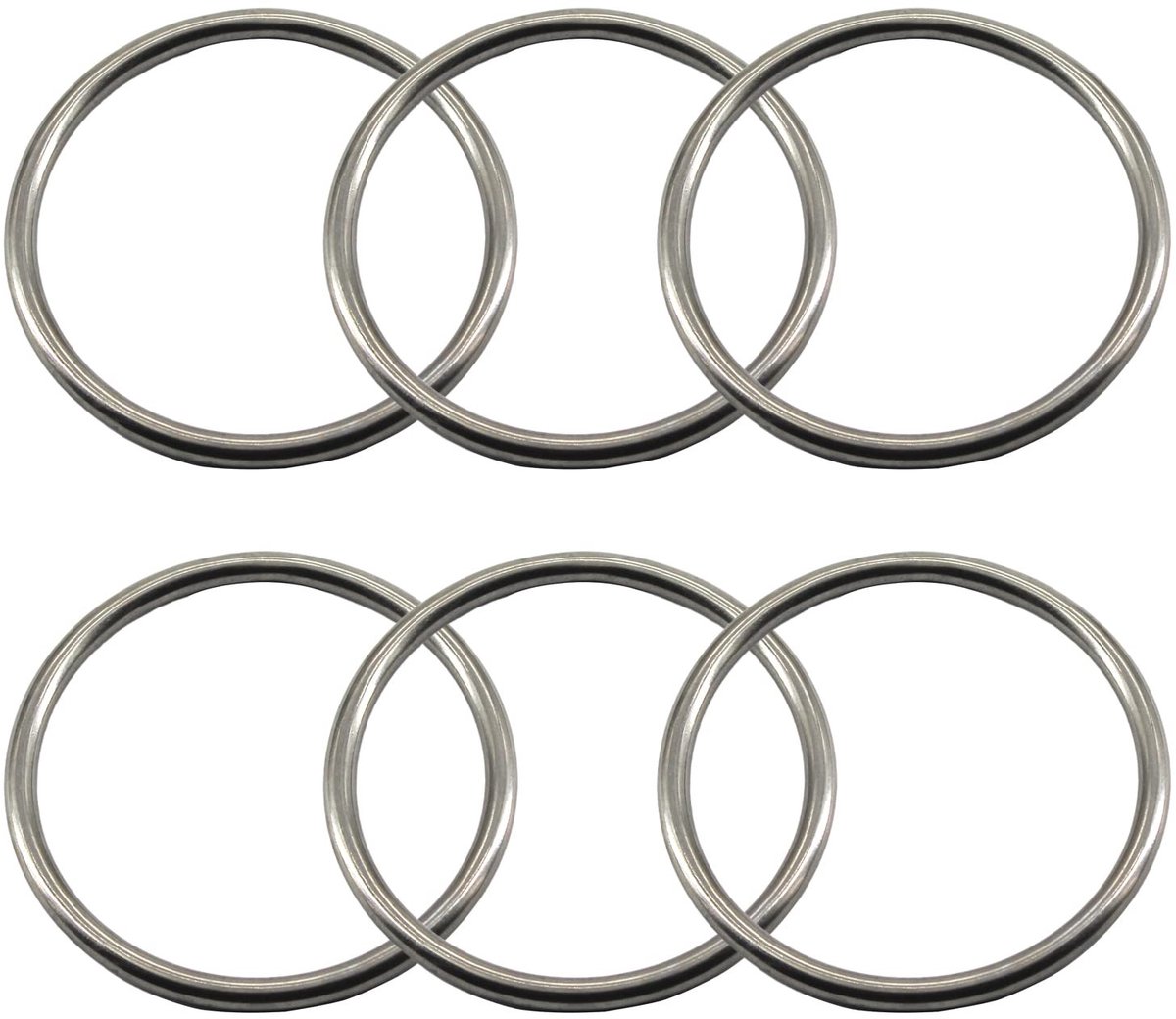 Dailygoods- O-ring 6x80mm - 6 Stuks - Roestvrij Staal - Schokbestendig - Duurzaam - Voor Binnen/Buiten Gebruik