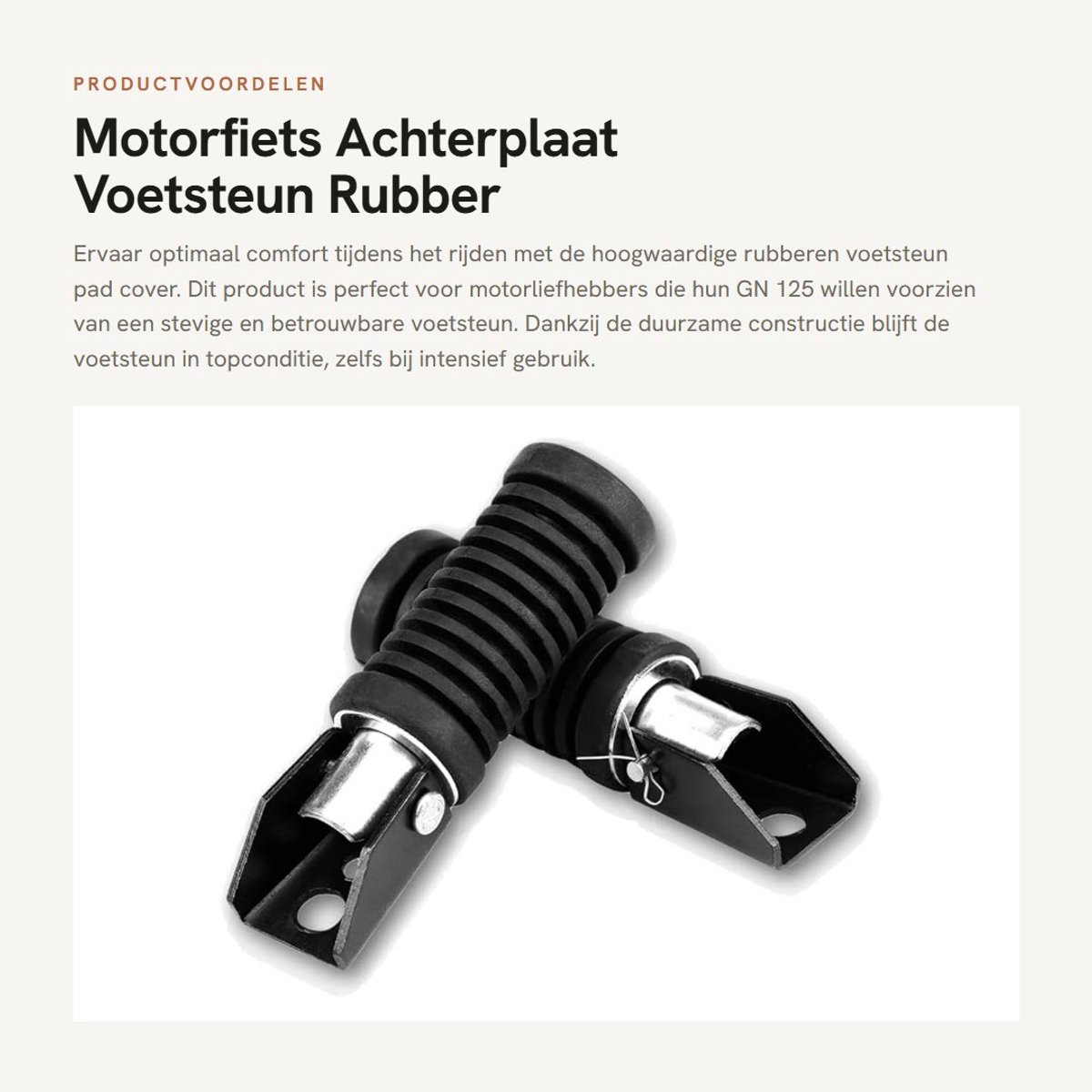 Dailygoods- Voetsteun Rubber - Achterplaat Voetsteun - Motorfiets Voetsteun - Veiligheid - Perfecte Vervanging - Hoog Contactoppervlak - Motorvoetsteun