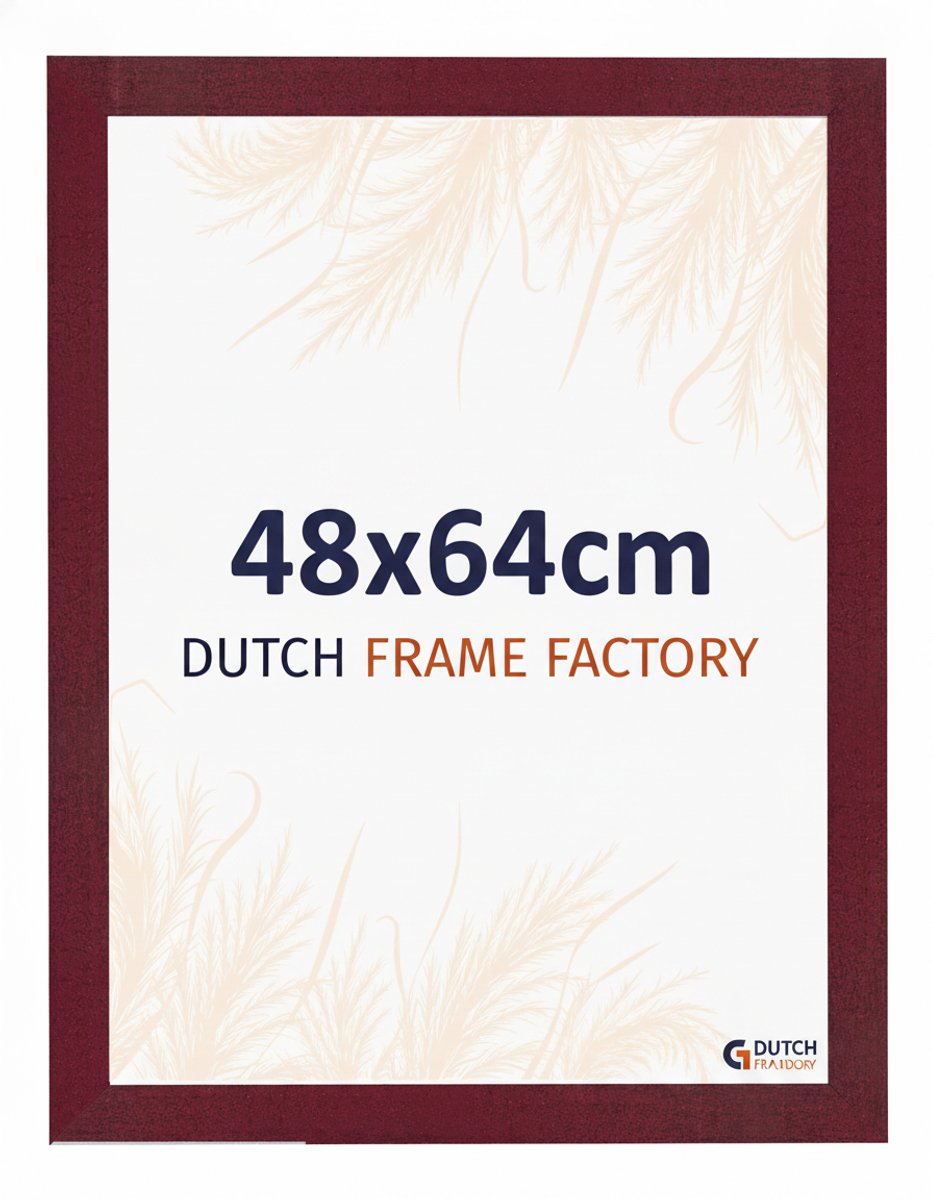 Fotolijst 48x68 cm - MDF - Wijnrood Geveegd - Benno