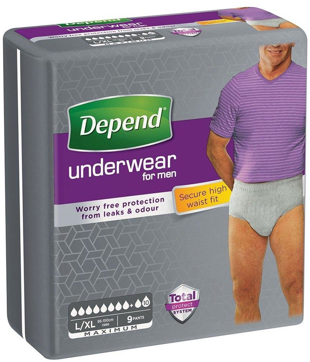 Depend Pants Incontinentiebroekjes voor mannen Maximum maat L/XL - 9 stuks