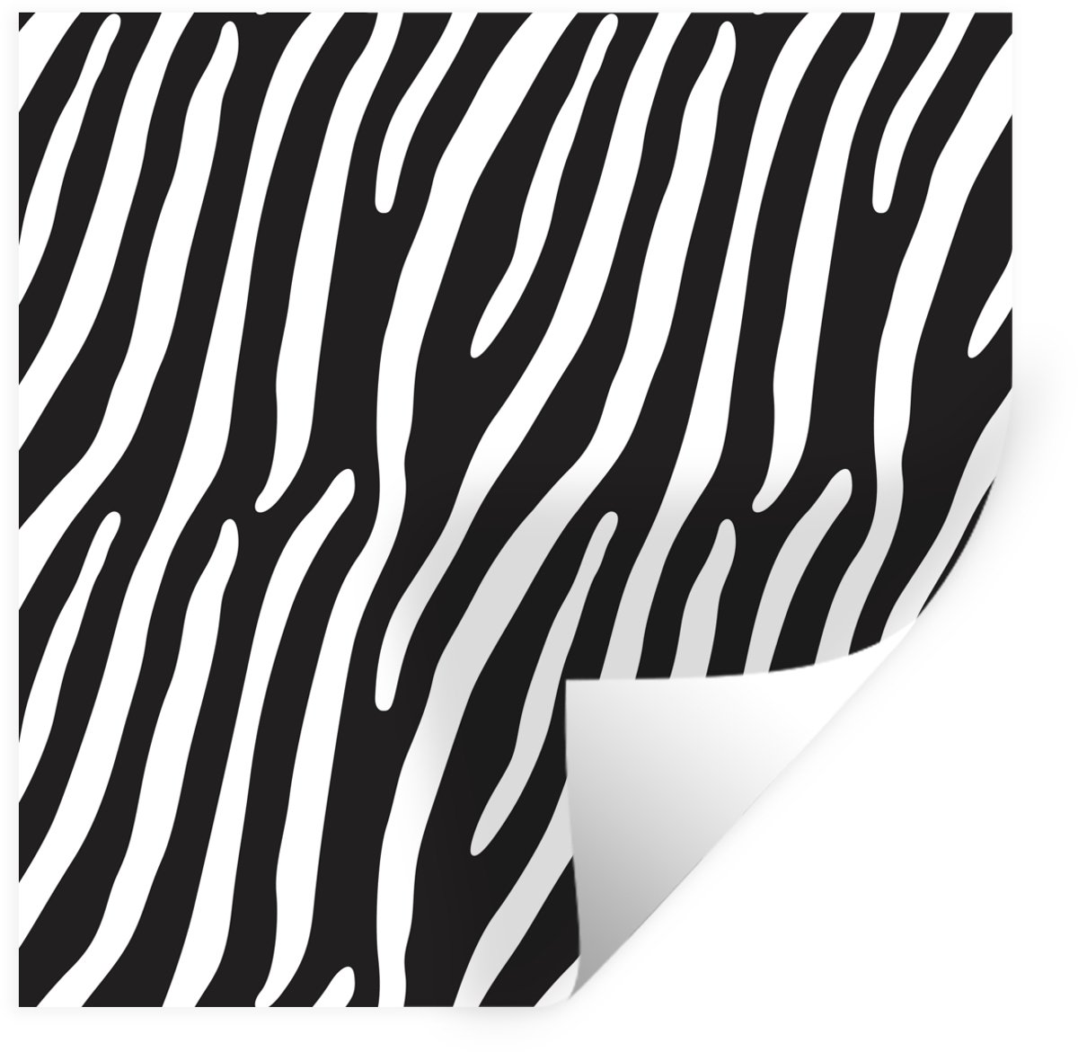Muurstickers - Sticker Folie - Dieren - Zebraprint - Zwart - 50x50 cm - Plakfolie - Muurst