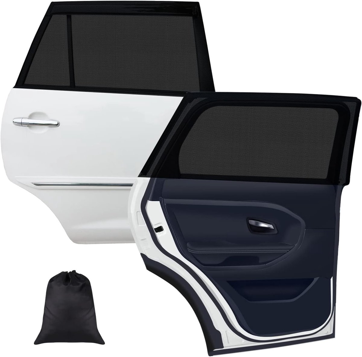 auto baby met uv-bescherming, universele zonneklep auto kinderen zijruit, zonwering binnen met zeer elastisch ijszijde materiaal (2 stuks)