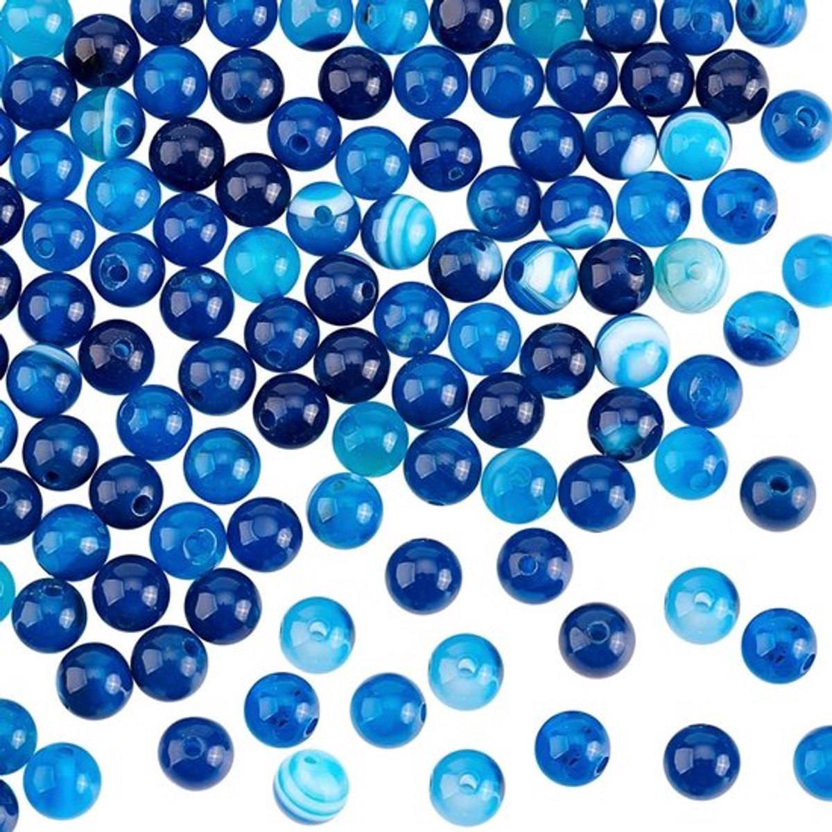 Store_7 - Natuurlijke gestreepte agaatkralen - DIY kralen - Blauw
