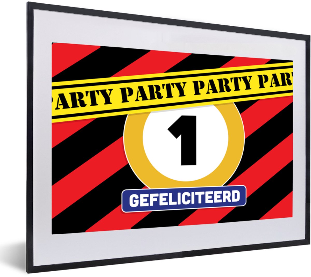 Fotolijst incl. Poster - Decoratie - Feest - 1 jaar - 60x40 cm - Posterlijst